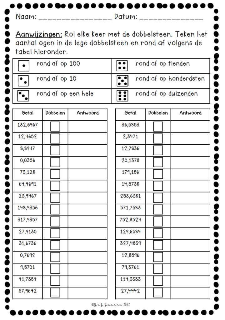 Rekenen Met Dobbelstenen - Juf Joanne